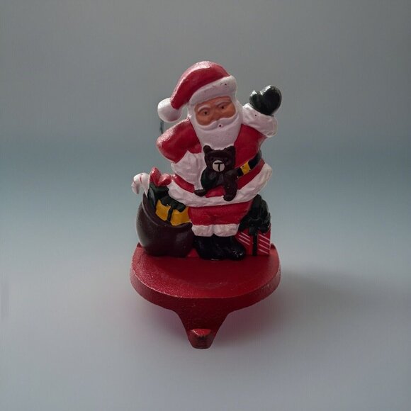 Lillian Vernon Cast Iron Christmas Santa Claus Stocking Holder Hanger Vtg 1990 - Picture 3 of 14